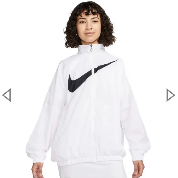 Nike Sportswear Essential Women's Woven Jacket Size M White DX5864-100 - Picture 1 of 11
